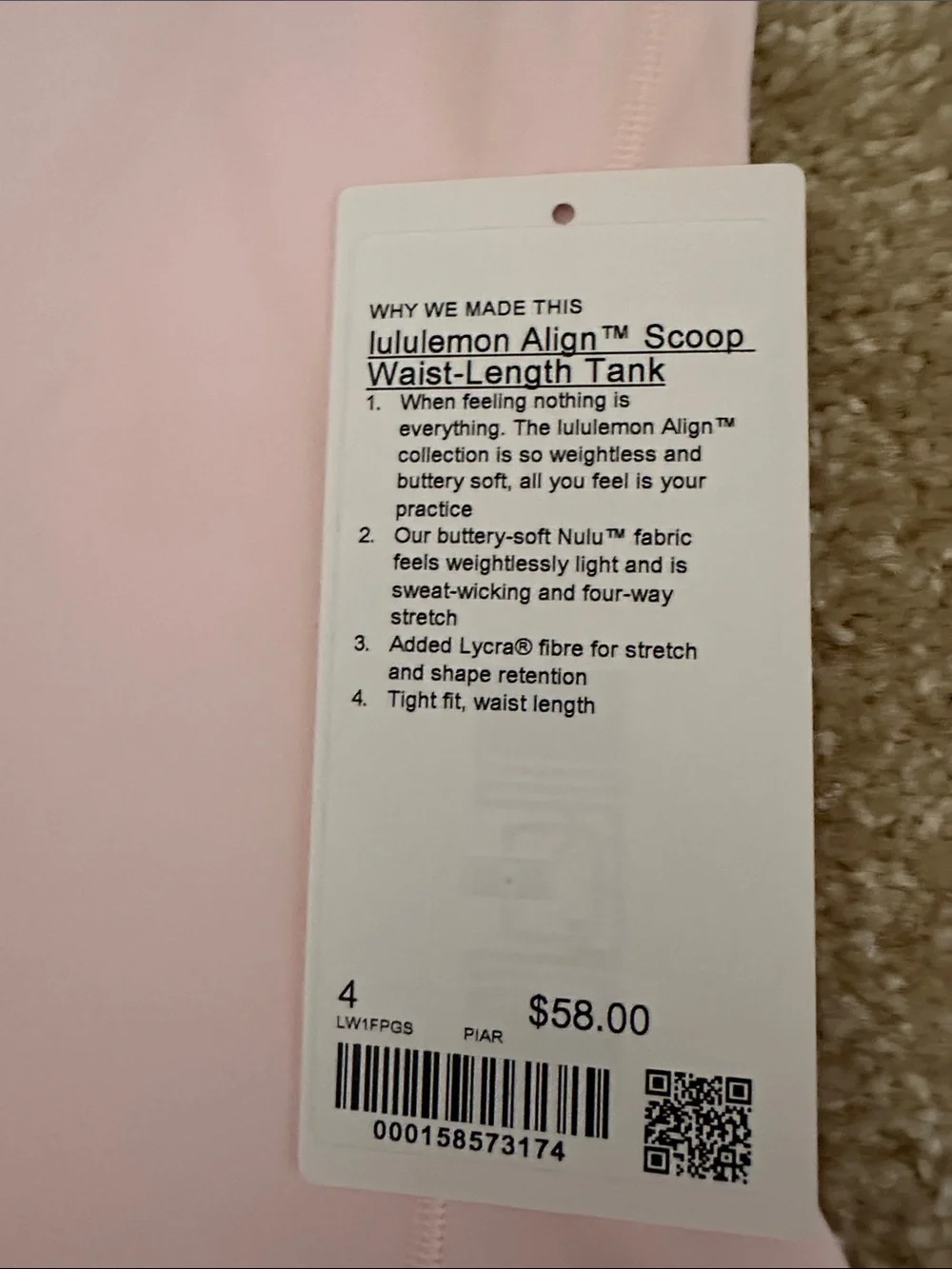 Lululemon Align Scoop waist-length tank